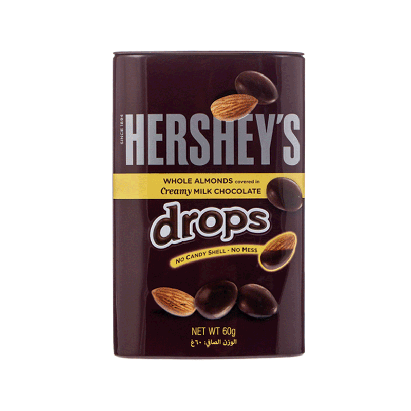 HERSHEYS CREAMY MILK CHOCOLATE WHOLE ALMOND 60GM